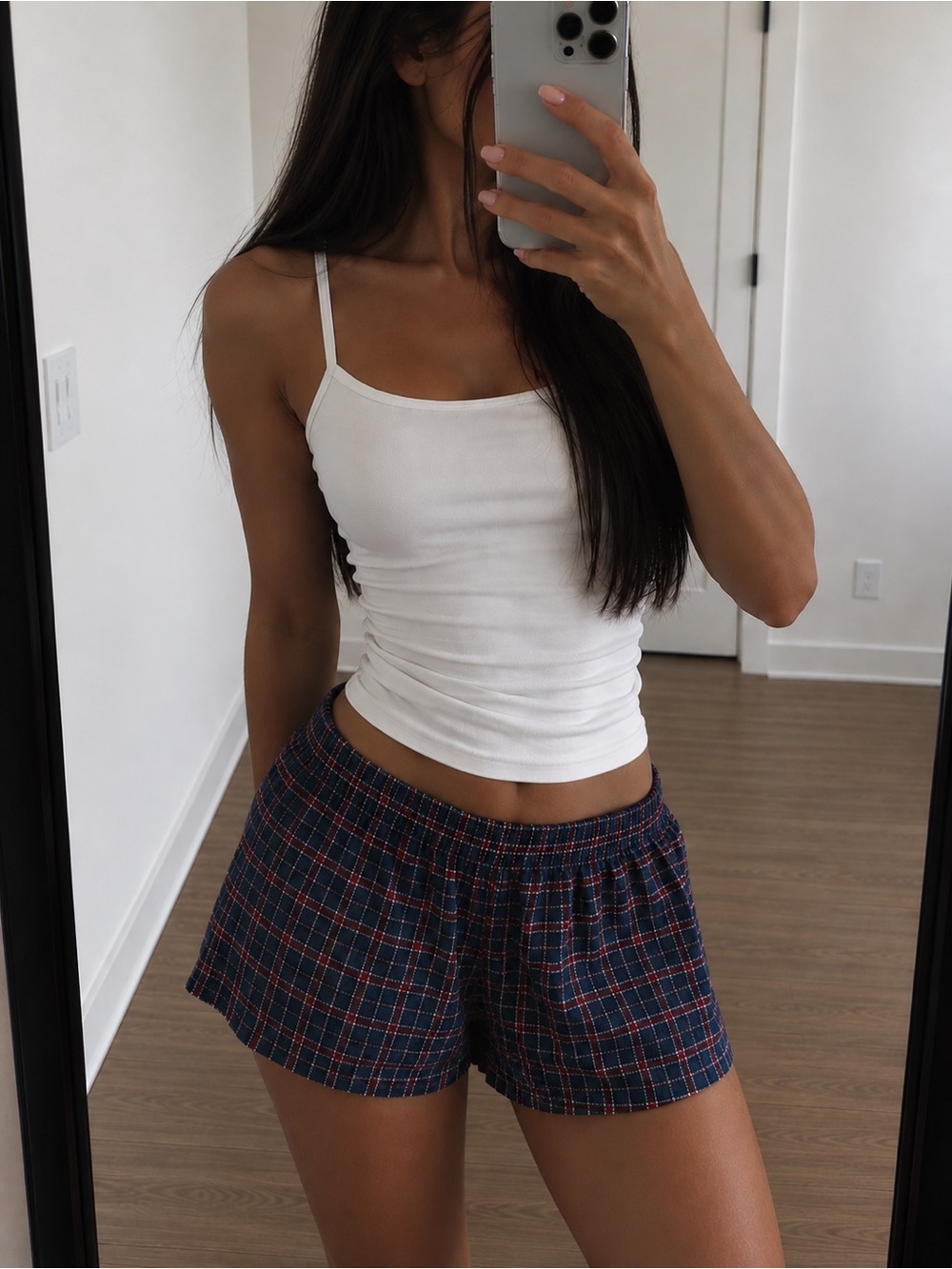 Brandy Melville Logan Plaid Boxer Shorts